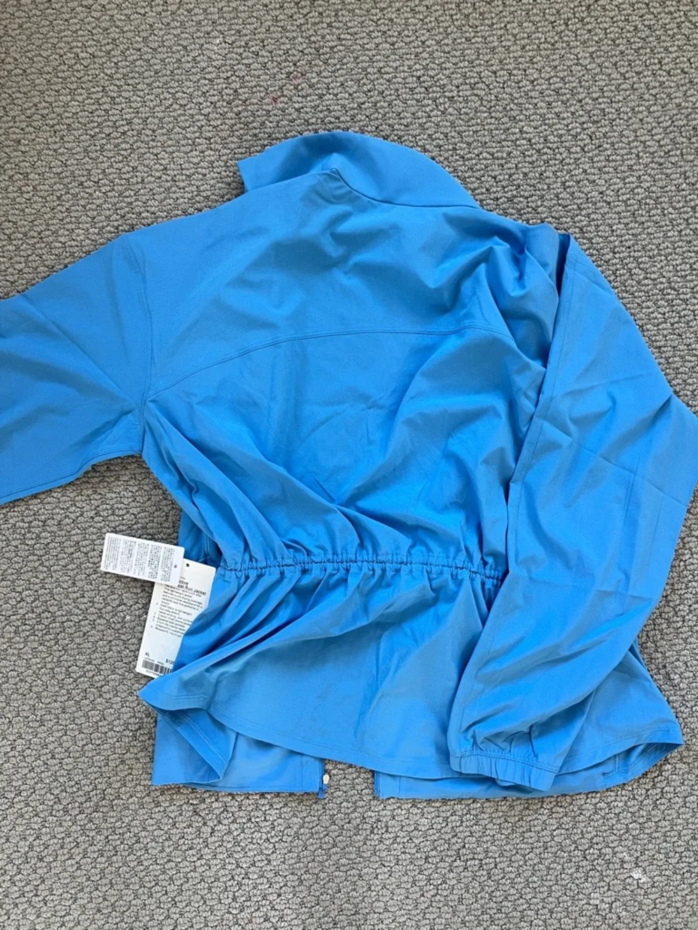 Bright UV Protective Blue Cinch-Waist Running Zip Jacket size extra large XL